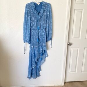 Rococo Sand Hi-Low Asymmetrical Metallic Dress